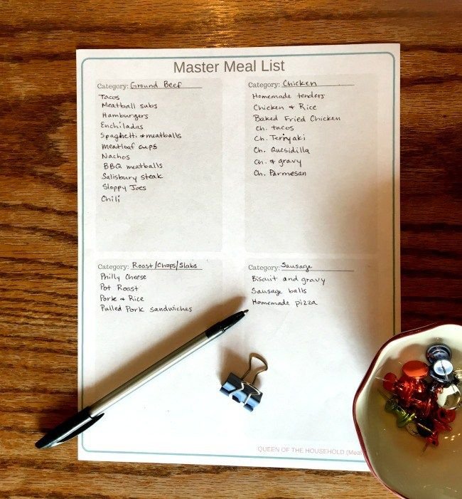 meal list